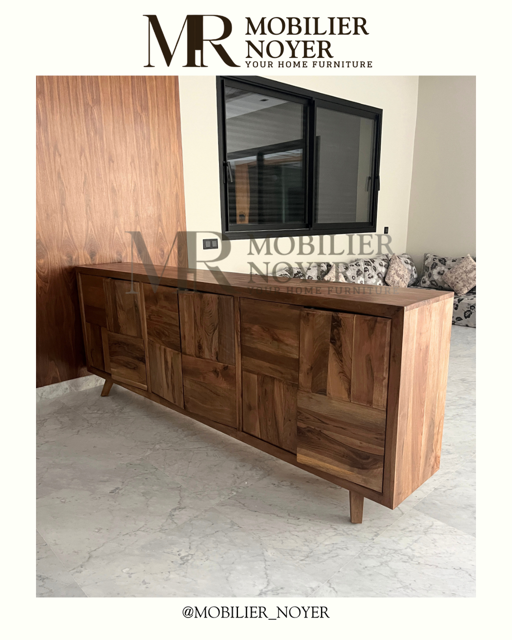 Grand Buffet Modernist en Noyer Massif