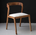Chaise Design en Noyer & Assise Écru