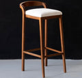 Tabouret de Bar Haut en Noyer & Assise Écru