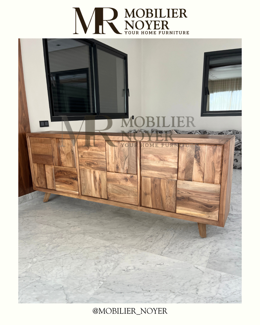Grand Buffet Modernist en Noyer Massif