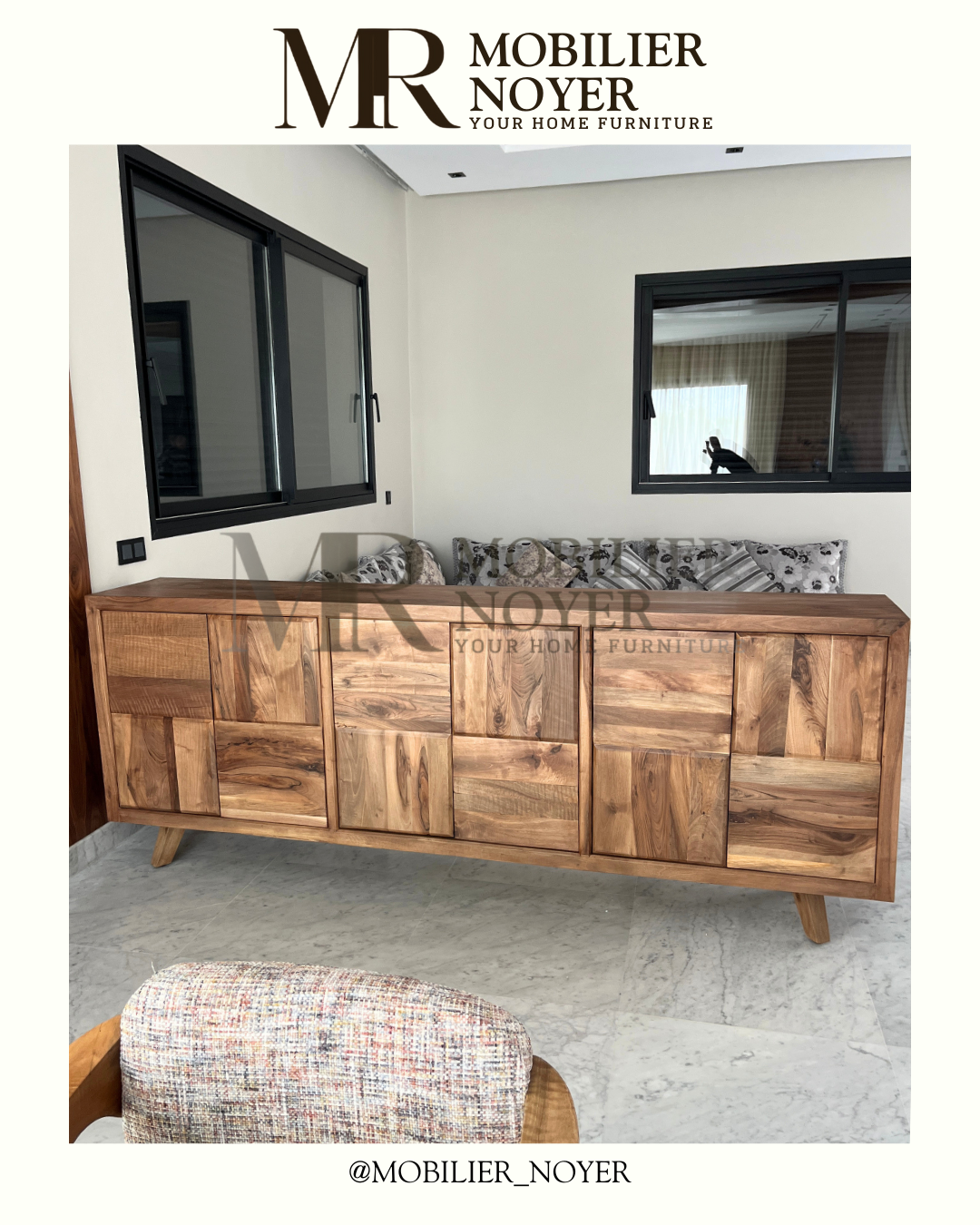 Grand Buffet Modernist en Noyer Massif